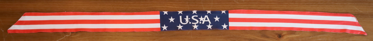 USA Flag Headband | Patriotic Tie-Back Head Strap