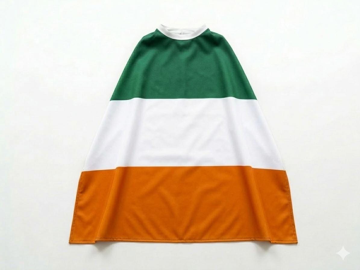 Ireland Flag Cape, Polyester Fan Cloak, St Patricks Day Outfit, Sports Accessory
