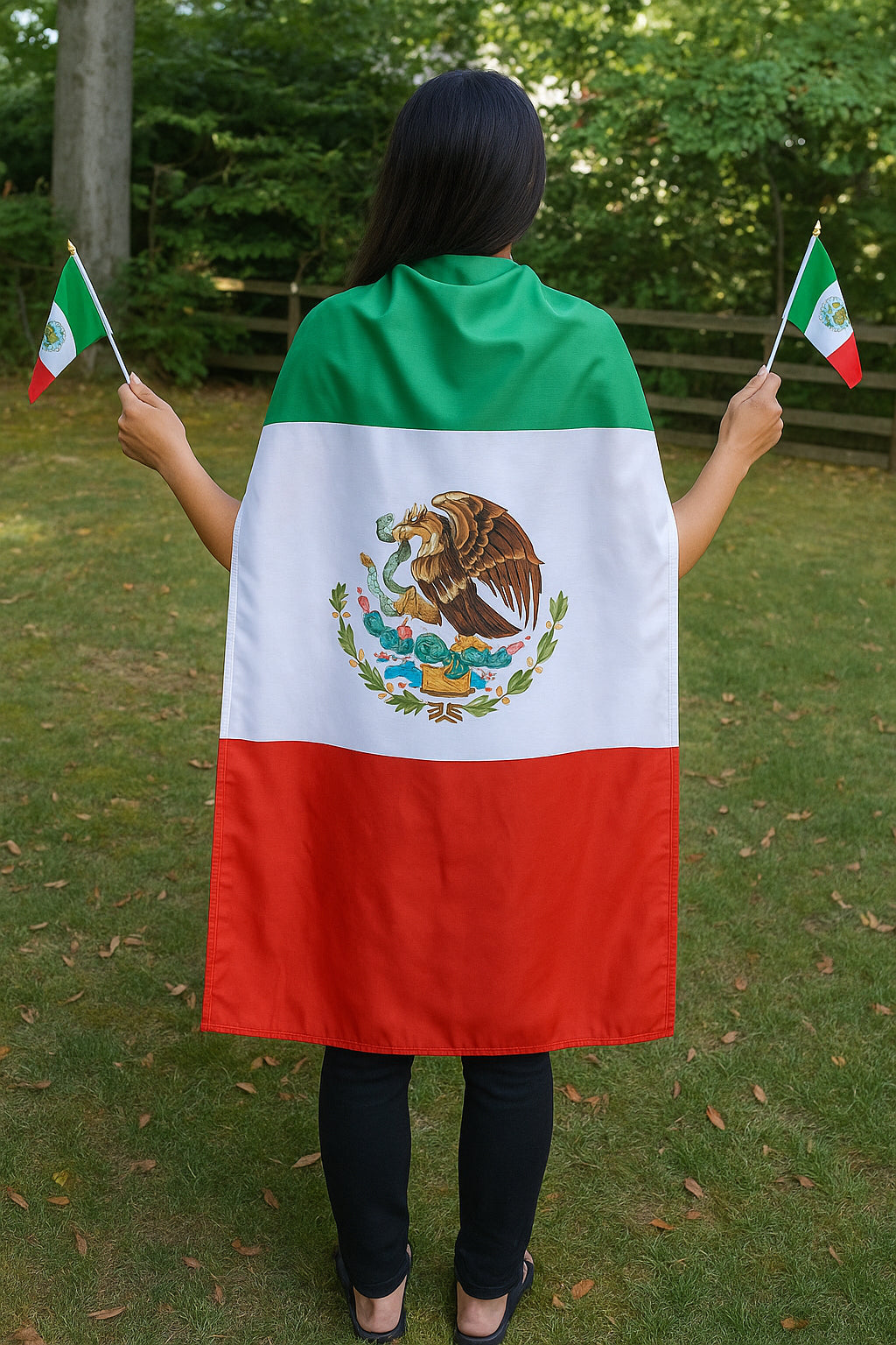Mexico Flag Cape, Wearable Patriotic Fiesta Stadium Gear - Multiuse