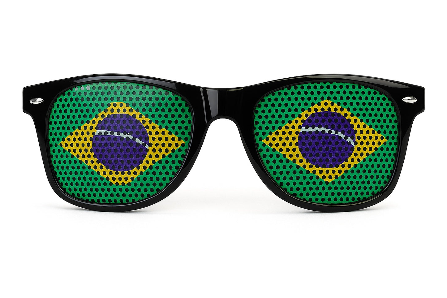 Pair of Brazil Sunglasses Patriotic American Flag Design, Black Frame