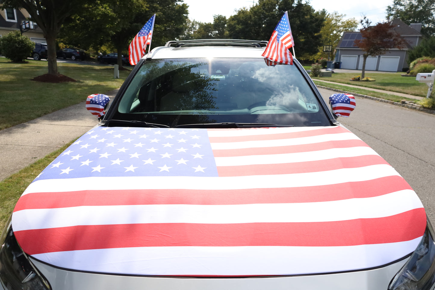American Flag Car Hood Cover, Patriotic Auto Hood Protector, Stars and Stripes Design