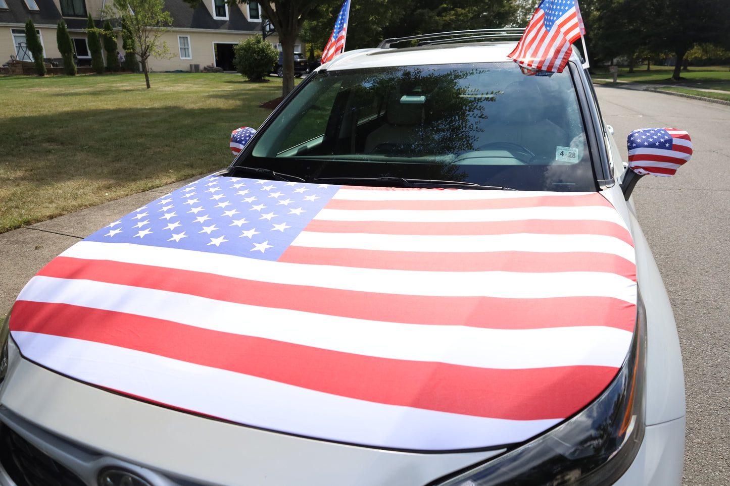American Flag Car Hood Cover, Patriotic Auto Hood Protector, Stars and Stripes Design
