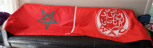 Morocco National Flag and Al Wydad SC Double Sided Flags 3*5 ft