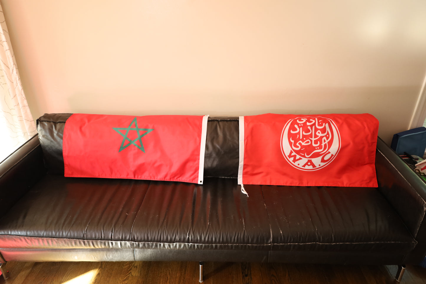 Morocco National Flag and Al Wydad SC Double Sided Flags 2*3 Ft