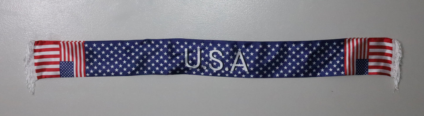 American Flag Scarf, Patriotic Stars Stripes, Game Day Accessory, Polyster