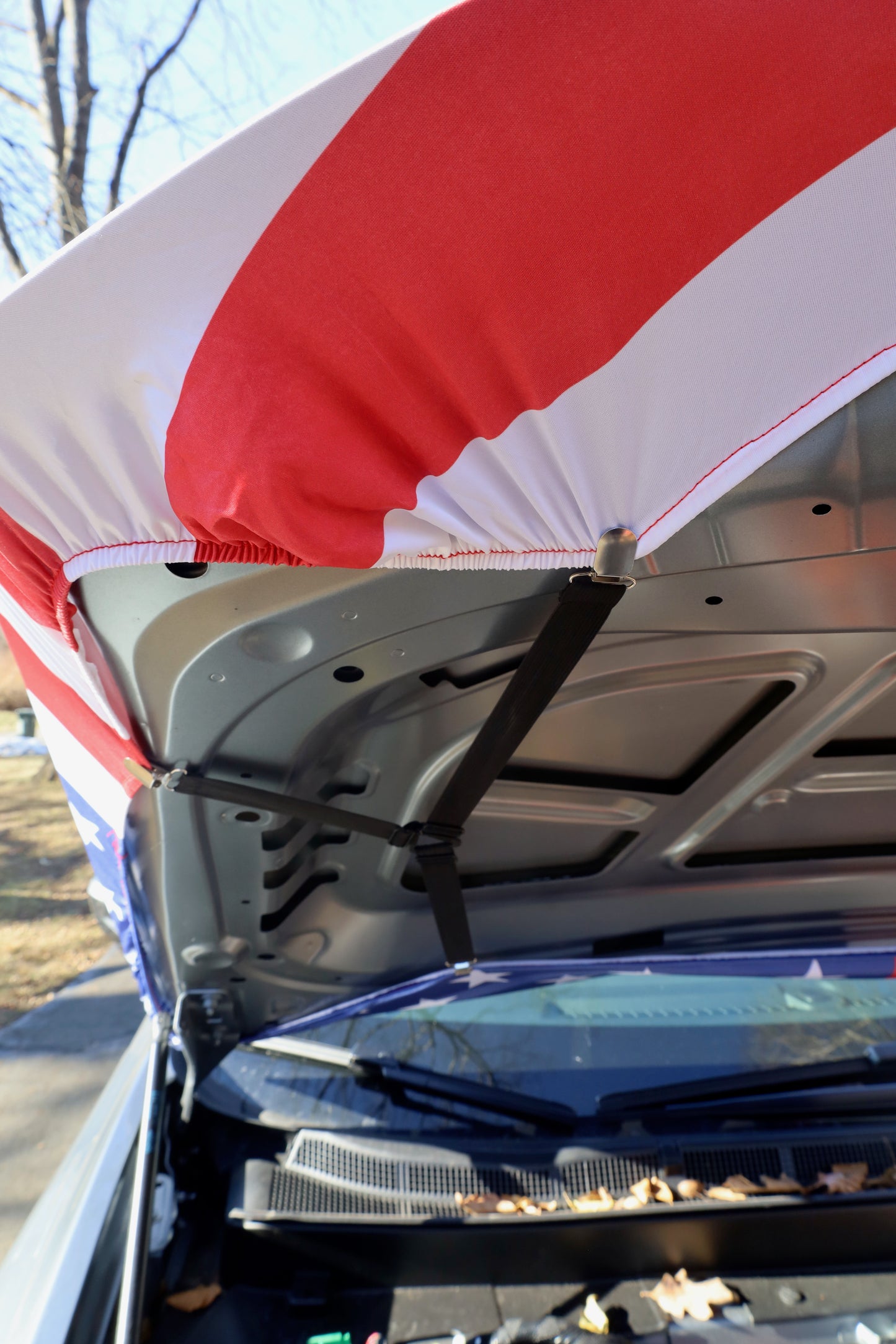 American Flag Car Hood Cover, Patriotic Auto Hood Protector, Stars and Stripes Design