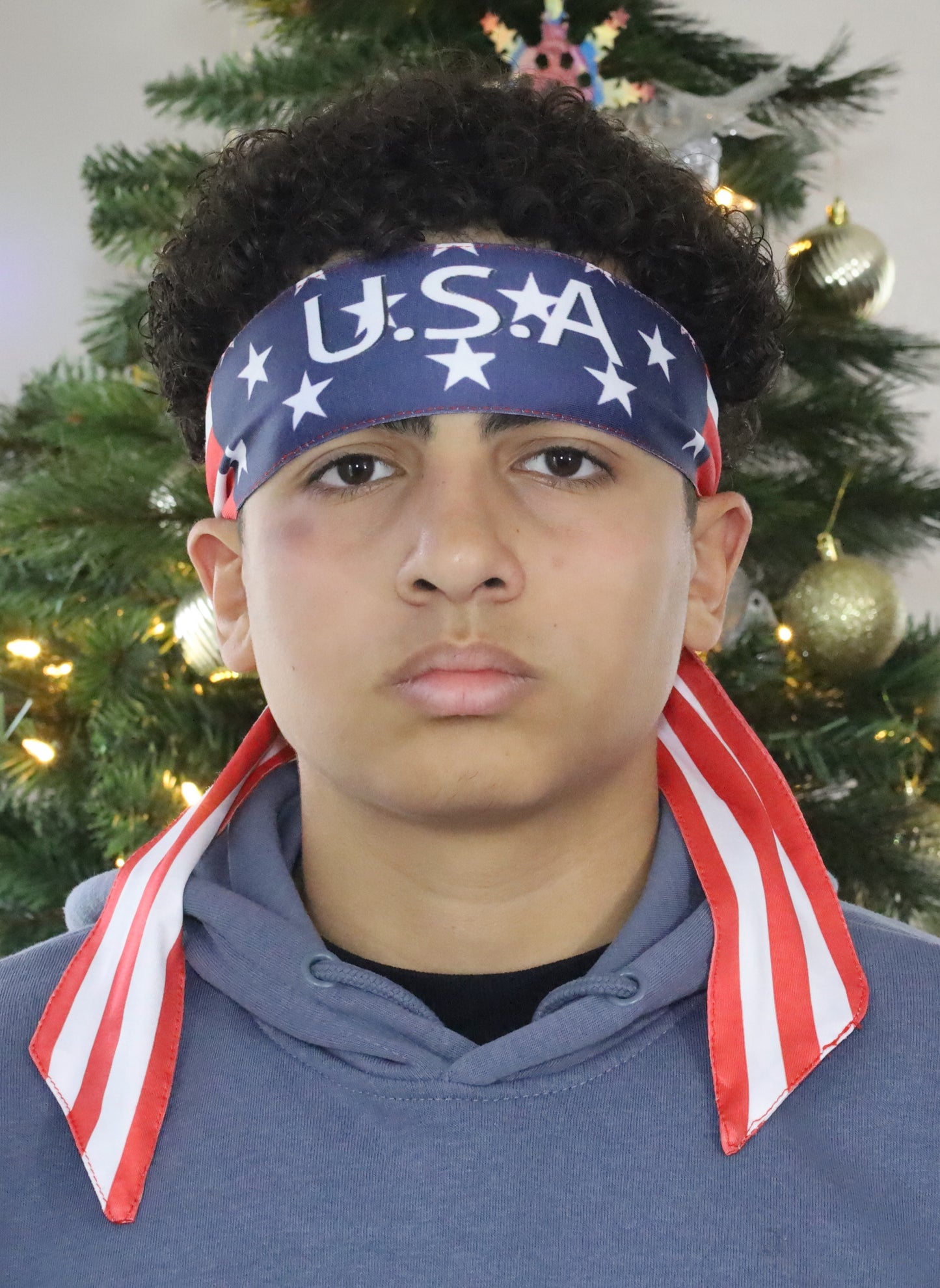 USA Flag Headband | Patriotic Tie-Back Head Strap