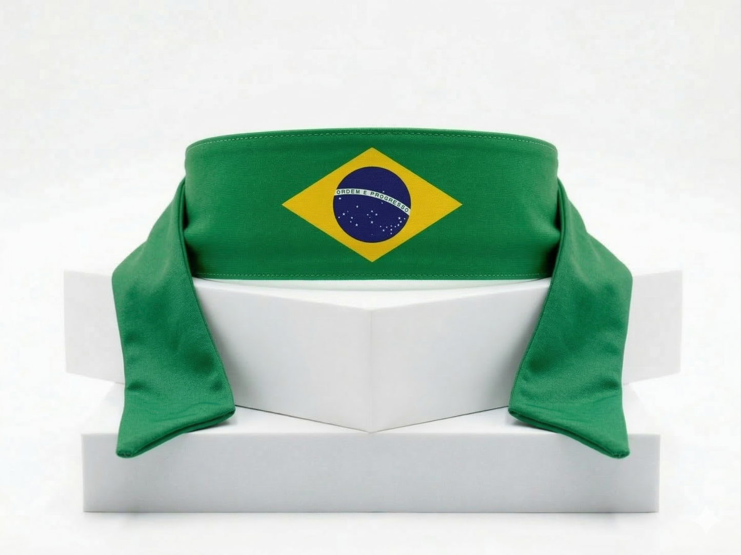 Brazil Flag Headband | Adjustable Tie-Back Soccer Fan Accessory