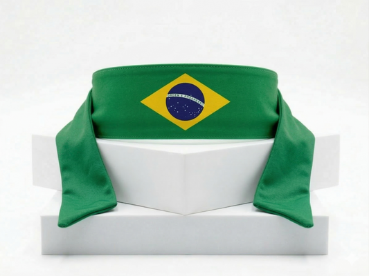 Brazil Flag Headband | Adjustable Tie-Back Soccer Fan Accessory