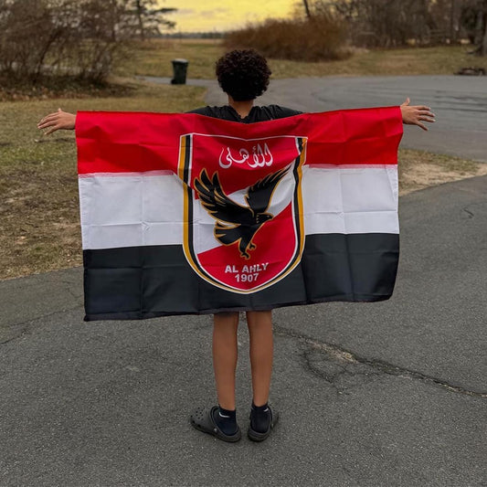 Al Ahly SC Wearable Shoulder Flag, Egypt Football Supporter Banner, Stadium Outfit