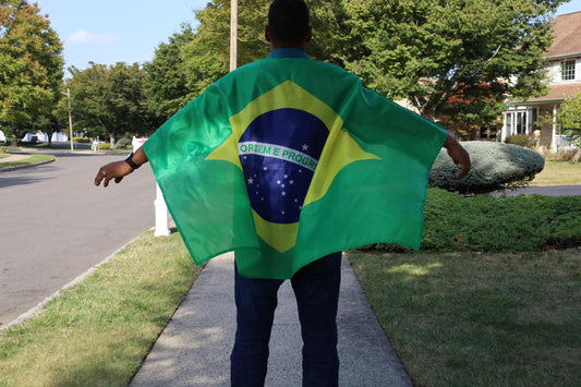 Wearable Brazilian Flag Cape, Soccer Fan Gear, Polyester Stadium Accessory