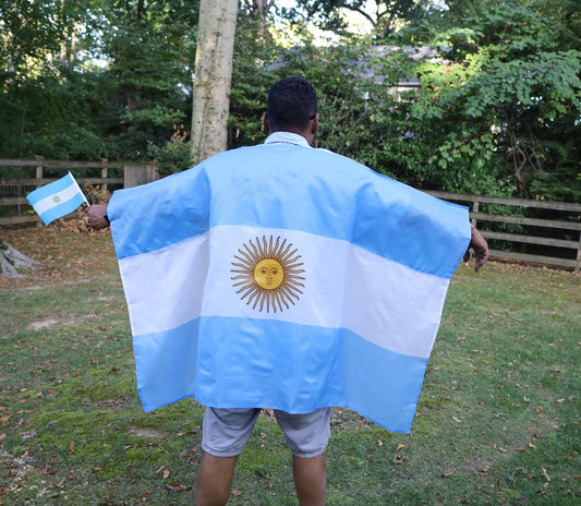 Argentina Flag Cape, Soccer Fan Body Flag, Sports Event Accessory