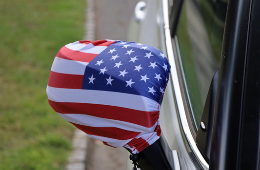 USA Flag Car Mirror Cover â€“ Patriotic Vehicle Accessory