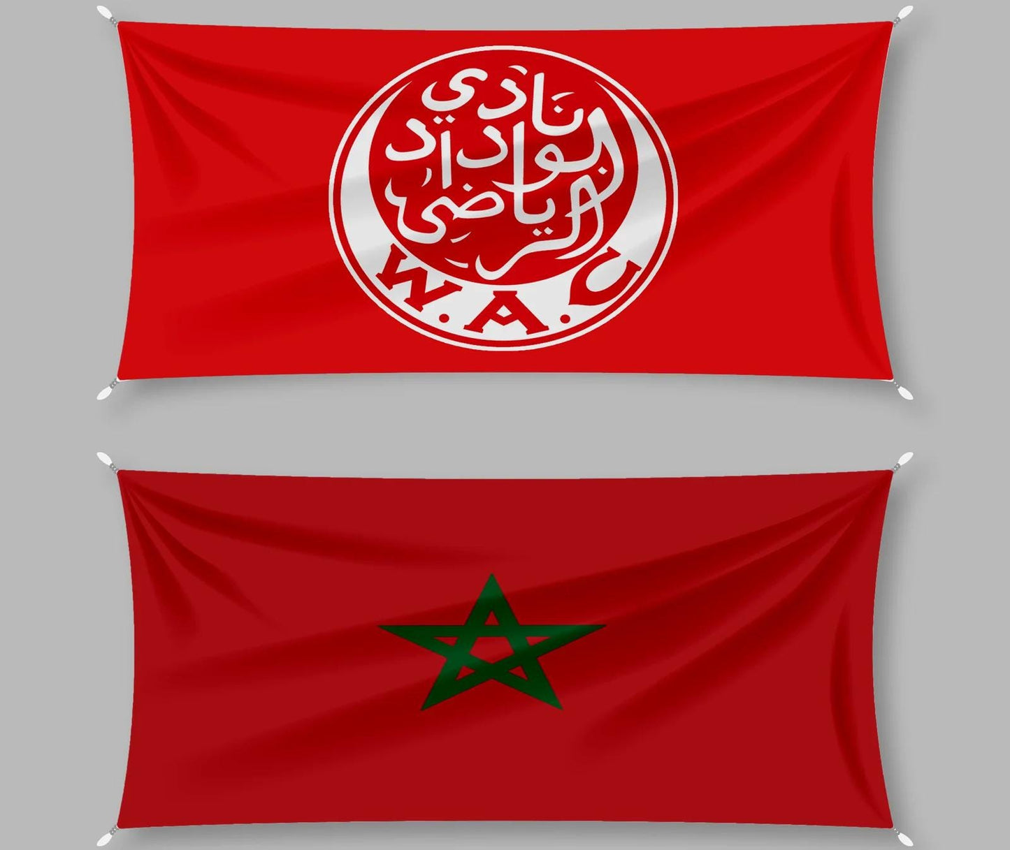 Morocco National Flag and Al Wydad SC Double Sided Flags
