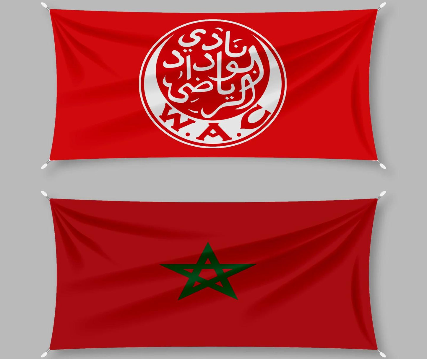 Morocco National Flag and Al Wydad SC Double Sided Flags