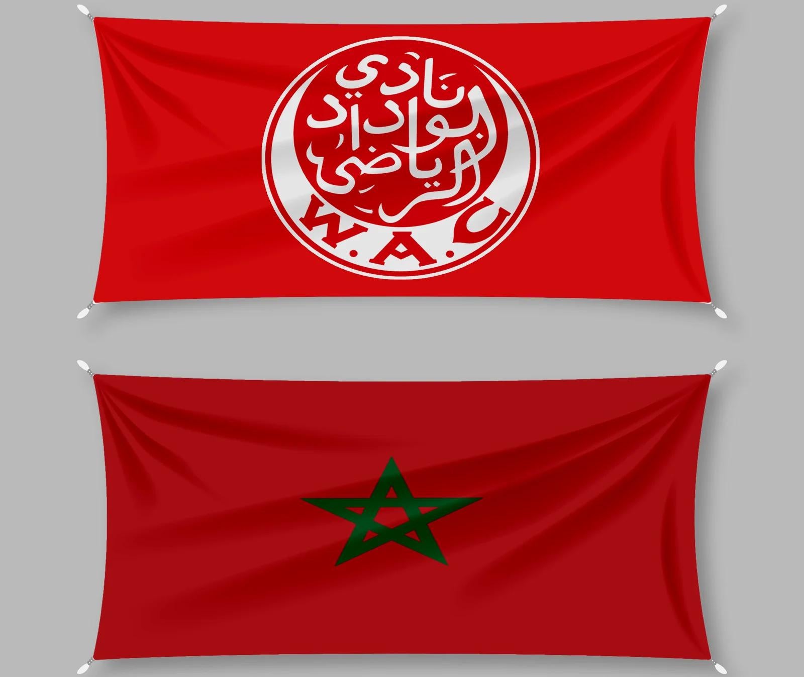 Morocco National Flag and Al Wydad SC Double Sided Flags