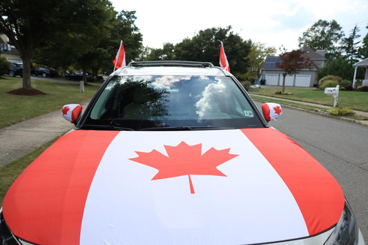 Canadian Maple Leaf Car Hood Cover, Patriotic Auto Protector