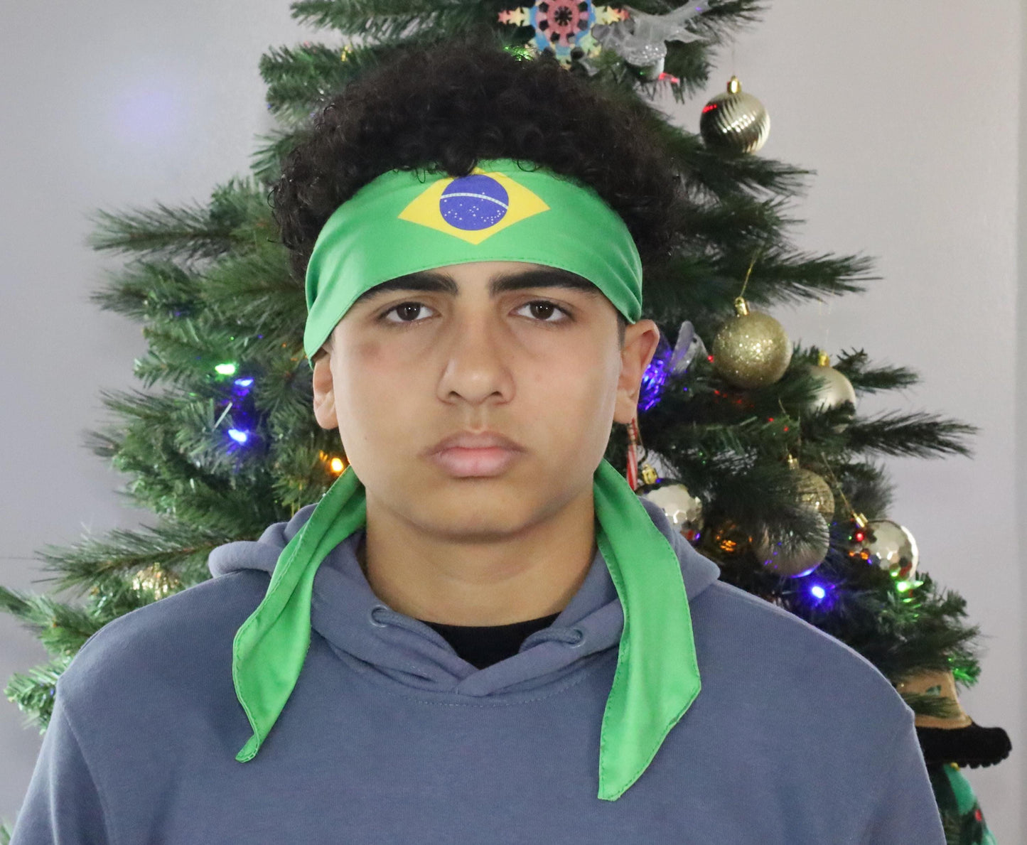 Brazil Flag Headband | Adjustable Tie-Back Soccer Fan Accessory