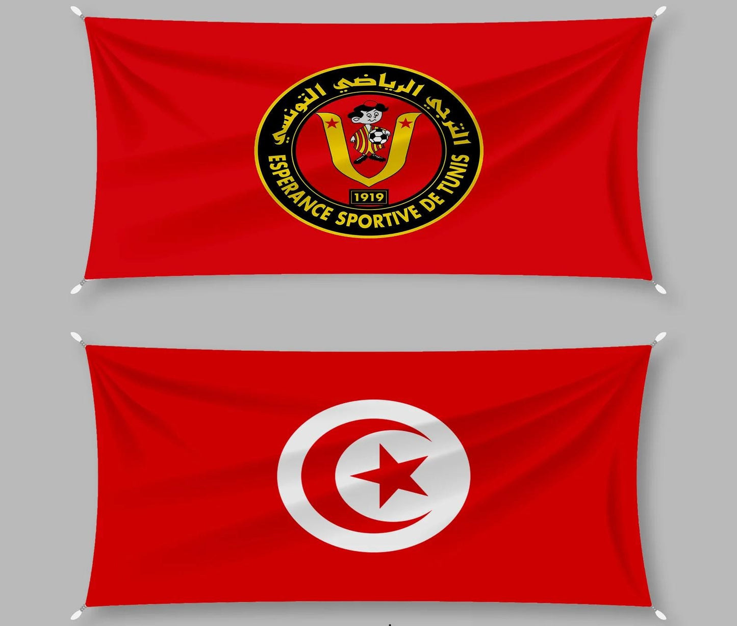 Tunisia National Flag and Esperance SC Double Sided Flags