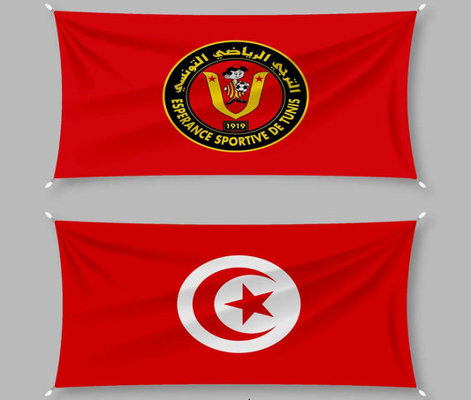 Tunisia National Flag and Esperance SC Double Sided Flags