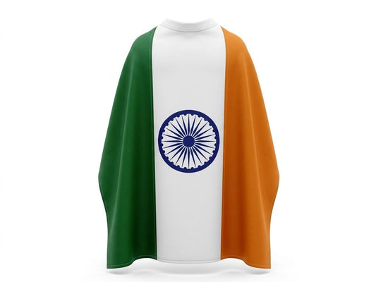 India Flag Cape, Wearable Polyester Cloak, Patriotic Fan Accessory