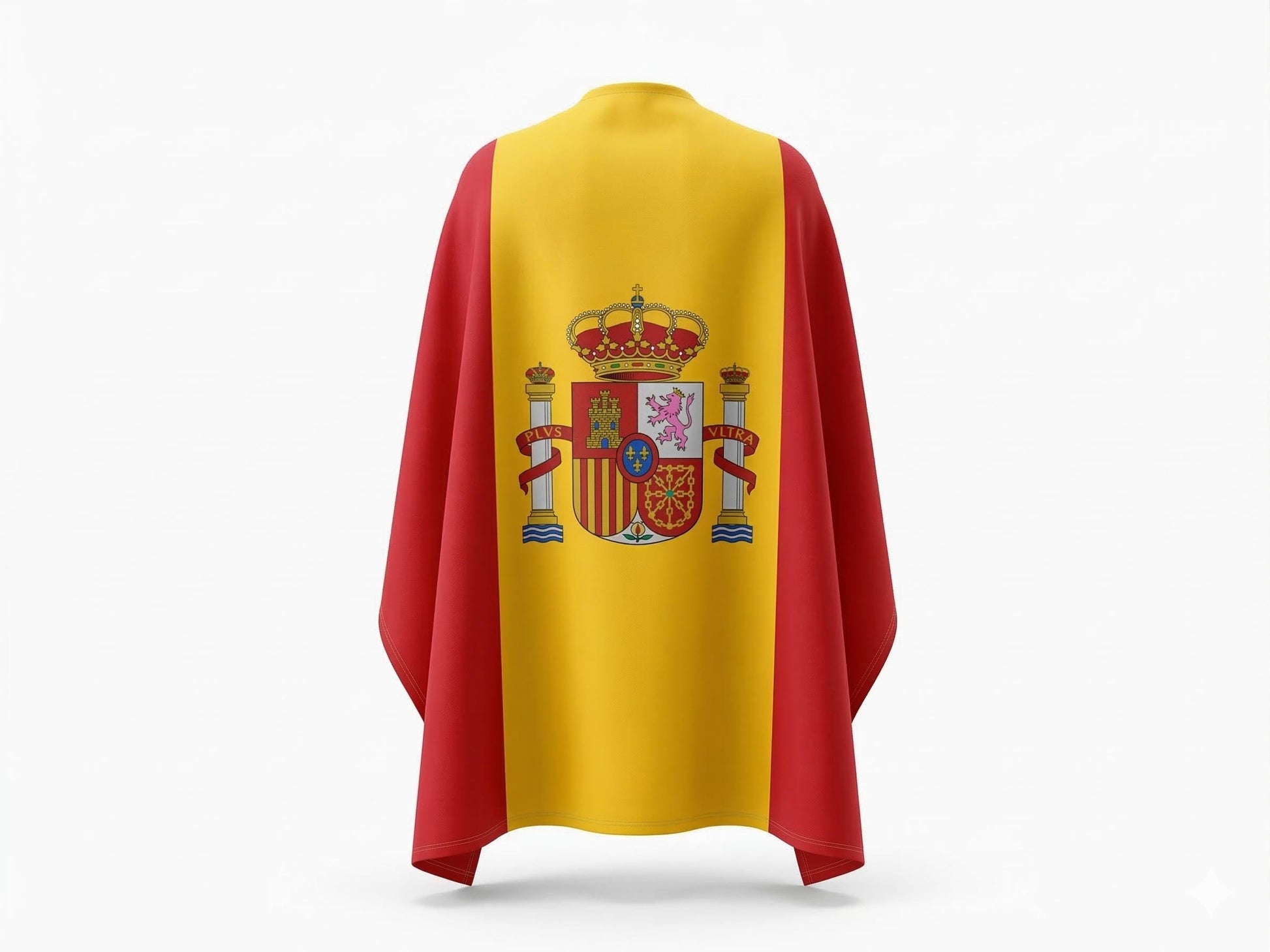 Spain Flag Cape, Wearable Polyester Cloak, Stadium Fan Outfit, Spanish Pride