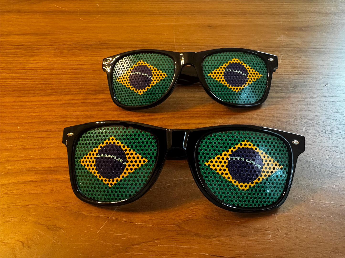 Pair of Brazil Sunglasses Patriotic American Flag Design, Black Frame