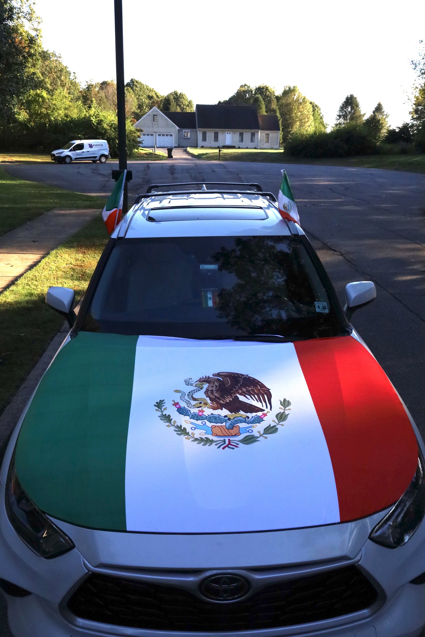 Mexican Flag Car Hood Cover, Patriotic Auto Protector