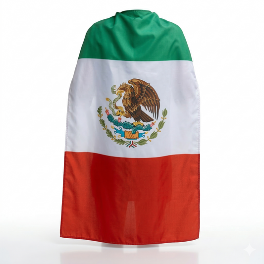 Mexico Flag Cape, Wearable Patriotic Fiesta Stadium Gear - Multiuse